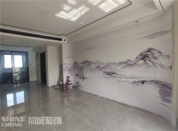 泰安恒基都市森林149平新中式风格装修设计实景工地样板间